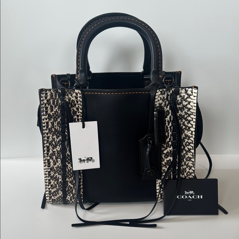 Coach 1941 limited edition rogue tote python with whip stitching